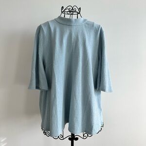 Current Air Light Blue Textured Blouse